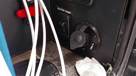 satellite cable connection on outside rv